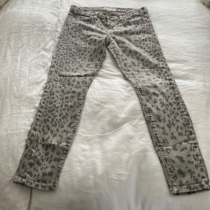Current Elliott Leopard Skinny Jeans
